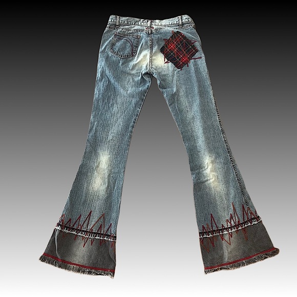 Killah by Miss Sixty flare jeans w tartan pattern - Picture 2 of 4